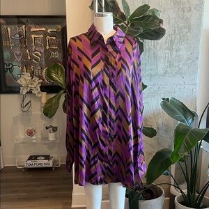Marina Rinaldi Vibrant Chevron Blouse